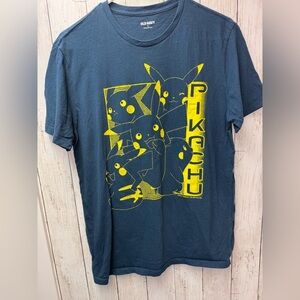 Old Navy Pokemon Pikachu Graphic Tee - Navy and Yellow size medium